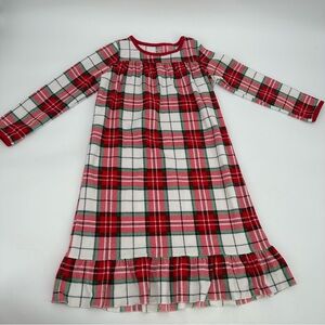 Carter's Nightgown Girls 6-7A Fleece Red Green Plaid Long Sleeve Pajama Holidays